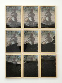 Souvenir: Digital Fotografie, Steinkohle, 9 Objektrahmen 47cm x 32cm x 3cm, Ausstellung How to Stay - a wandering exhibition | Hof, 2023.